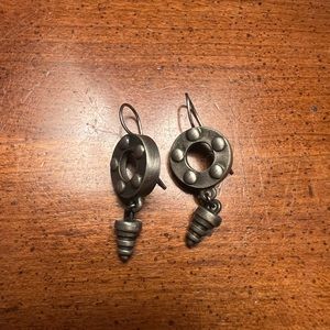Metal dangling earrings